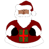 Weihnachtsmann mit Geschenk