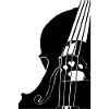 Schwarze visuelle Kontrabass-Cello-Nahaufnahme