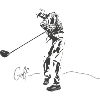 Golf - Stilisierter Golfer in Aktion