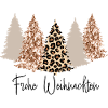 Frohe Weihnachten Glitzer Tannenbaum Leopard