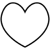 Heart white black outline