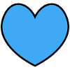 Heart blue black outline