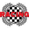Racing - Checked Flag Laurel Leaves Racing Sport
