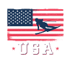 Skiing USA American Flag Ski
