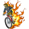 Burning biker / biker flames