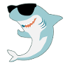 Megalodon with sunglasses shark