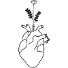 Anatomical heart with flower