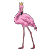 Flamingo with crown