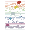 Plusieurs Sunrise Planet Geometric Retro
