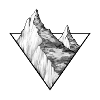 Climbing, triangle mountain logo