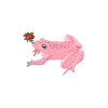 Pink frog with flower