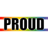 Rainbow LGBT Proud white outline