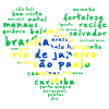 Villes Brésil Drapeau Cœur
