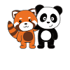 Punainen panda panda söpö eläinten ystäville lapsille