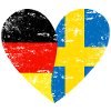 Heart Allemagne Suède Drapeau
