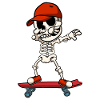 Skater Skating Skateboard Skeleton Skul