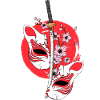 Kitsune Masque Épée Japonaise Katana Japonais