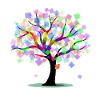 Arbre astucieux aux couleurs de l’arc-en-ciel