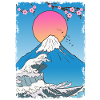 Fujiyama Mountain Japan Manga Lotus