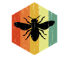 Distressed Bee Vcela Hexagon