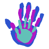 Mama, Papa und Ich Handflächen