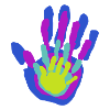 Papa, Mama und Wir Handflächen