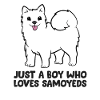 Samojeden-Hundehalter Nur ein Junge, der