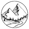 rundes Berglogo, Bergdesign