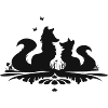 Silhouette de deux renards mignons