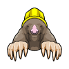 Maulwurf als Bergmann mit Helm