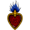 Sacred Heart Flames Tattoo style by INKPALI