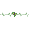 Brazil Heartbeat Brazilian Flag