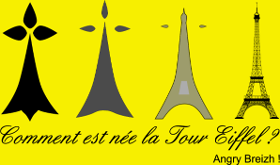 Un motif humoristique qui retrace l'évolution improbable de la Tour Eiffel, de l'hermine bretonne à l'icône parisienne. Un clin d'œil malici...