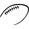 American Football Contour Silhouette