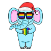 Éléphant Arc-en-ciel Noël