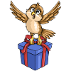 Funny bird with gift