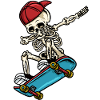 Dabbing Skelett Skateboard