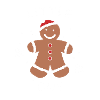 Lebkuchenmann mit Weihnachtsmütze