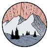mountain landscape drawing - triangle logo