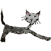Funny cat, children's drawing, comic