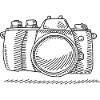 Camera Camera Black and White Drawing