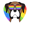 Boxer Chien Rainbow Heart