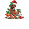 Christmas Light Brown Poodle Dog