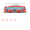 Straßenbahnfahrer Straßenbahn ist da