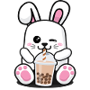 Rabbit Boba Tea Drinks Lover Foodie Bubble Tea Pun