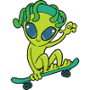 Skateboard Alien