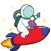 Astronaut on rocket