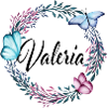 Valeria, name, lettering, flower wreath, gift