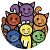 Rainbow Cats Round