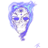 Wolf's head in violet